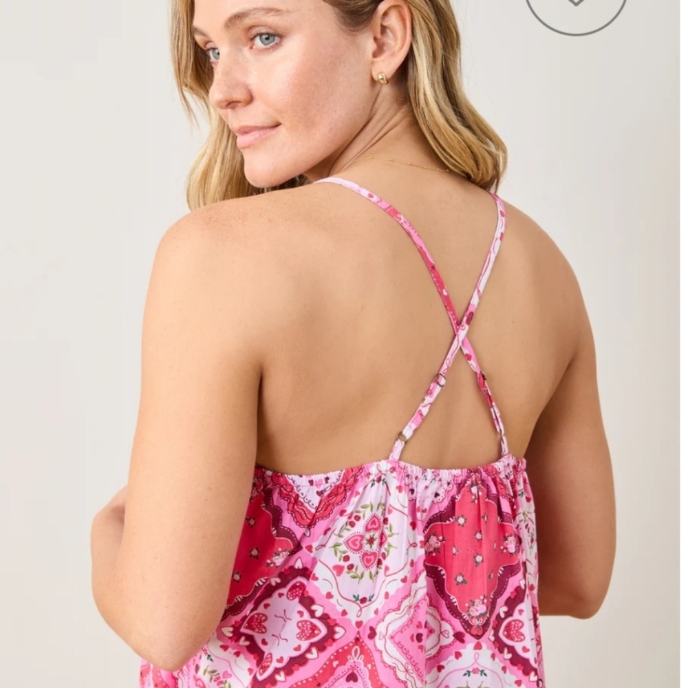 NWT Printfresh Cami Nightgown In Vintage Valentine, Size Small - Picture 4 of 7